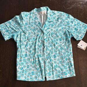 Floral Blue Women's Blouse